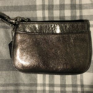 Silver Coach Wristlet